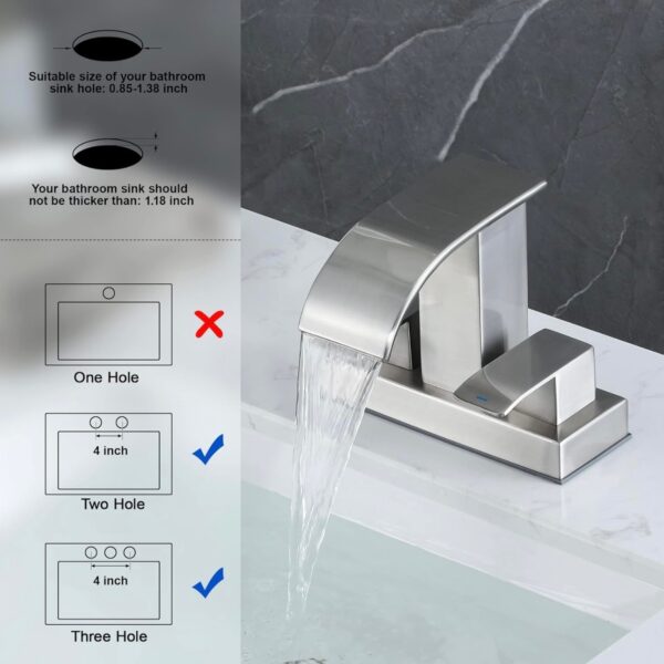 Grifo de lavabo de baño en cascada - Image 5