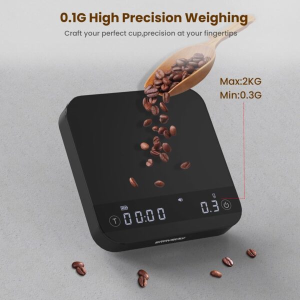 Mini báscula de café con temporizador automático