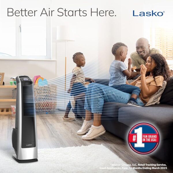 Ventilador de torre oscilante de alta velocidad Lasko para dormitorio