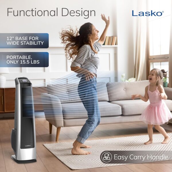 Ventilador de torre oscilante de alta velocidad Lasko para dormitorio - Image 6