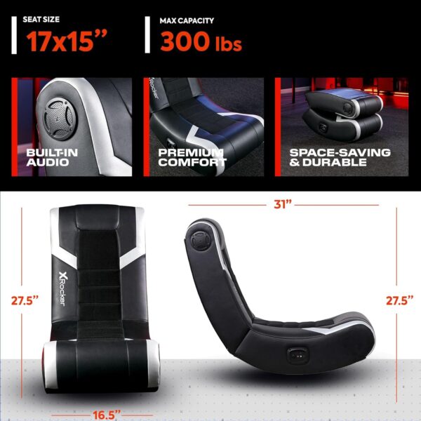 Silla mecedora de piso para videojuegos, plegable, para dormitorio o sala de juegos - Image 3