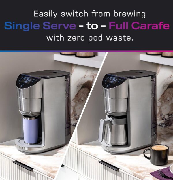 Cafetera con jarra térmica de 10 tazas, control de voz, molinillo de granos de cafe ajustable - Image 4