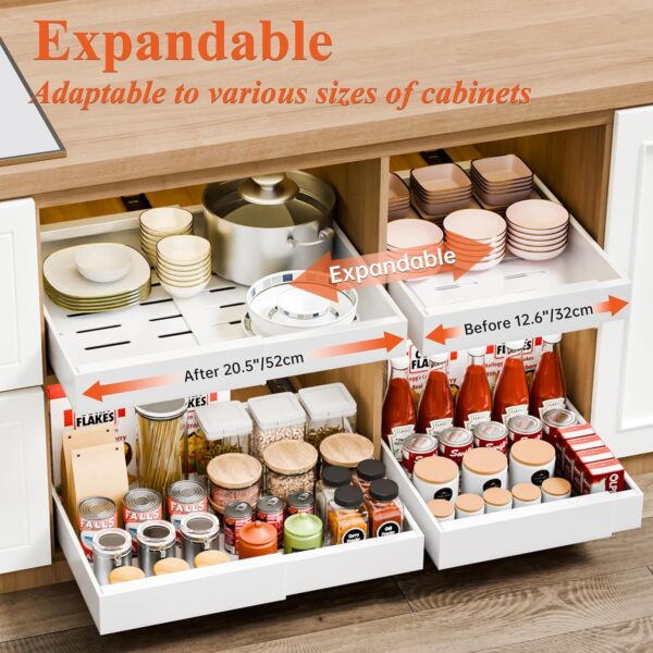 Organizador de gabinete extraíble de 21 pulgadas de profundidad expandible - Image 4