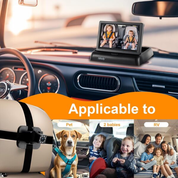 Monitor de cámara de coche para bebé, espejo de coche de bebé - Image 9