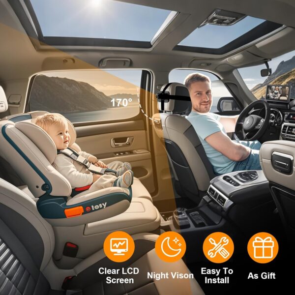 Monitor de cámara de coche para bebé, espejo de coche de bebé - Image 7