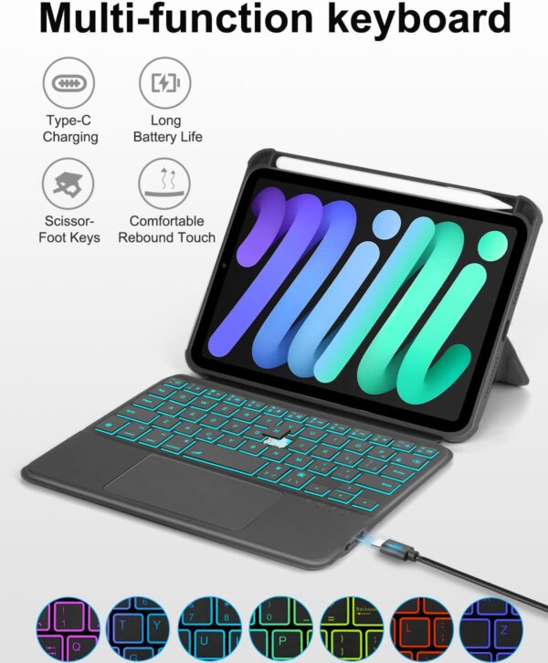 Funda con teclado trackpad para iPad mini 7ª (A17 Pro, 2024)/6ª generación de 8.3 pulgadas - Image 2