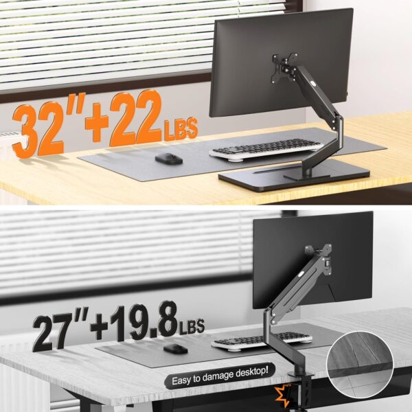 Brazo de monitor ajustable con resorte de gas para pantallas de 17 a 32 pulgadas - Image 2