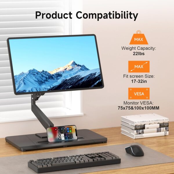 Brazo de monitor ajustable con resorte de gas para pantallas de 17 a 32 pulgadas - Image 3